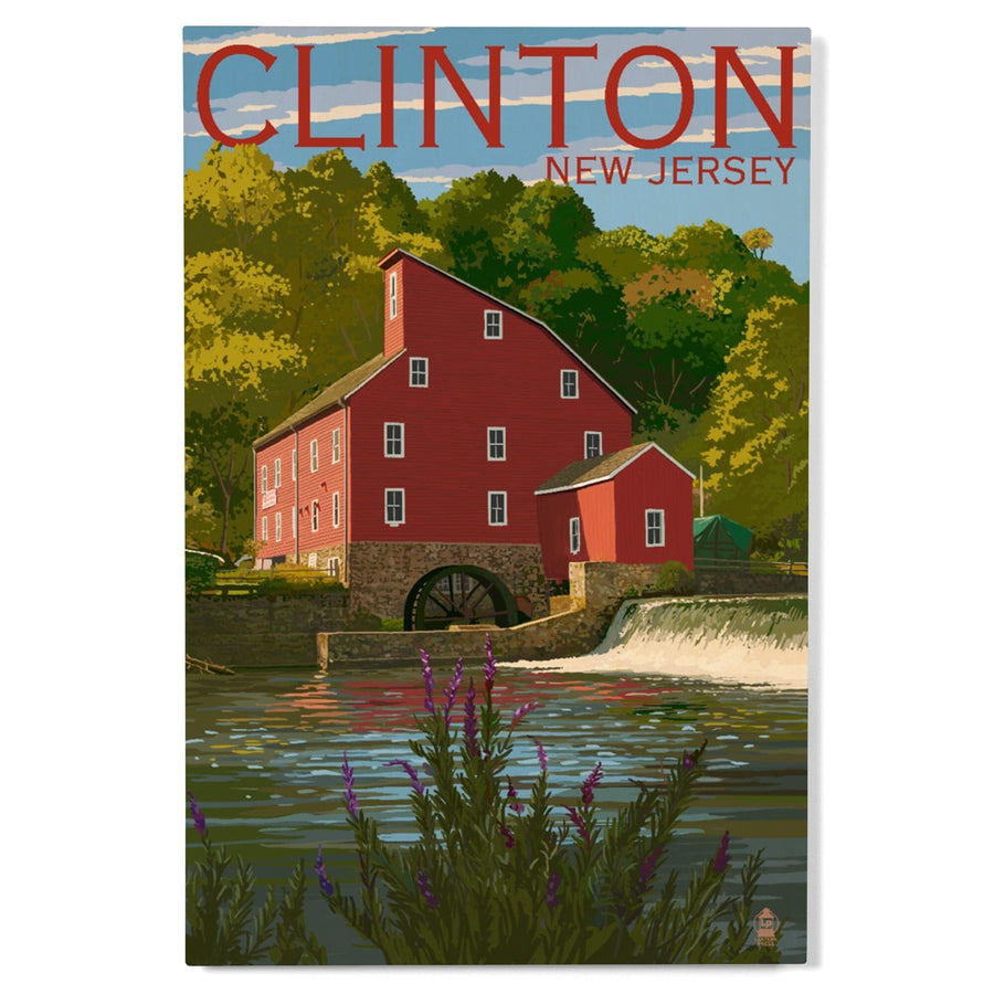Clinton, New Jersey, Lantern Press Poster, Wood Signs and Postcards Wood Lantern Press 