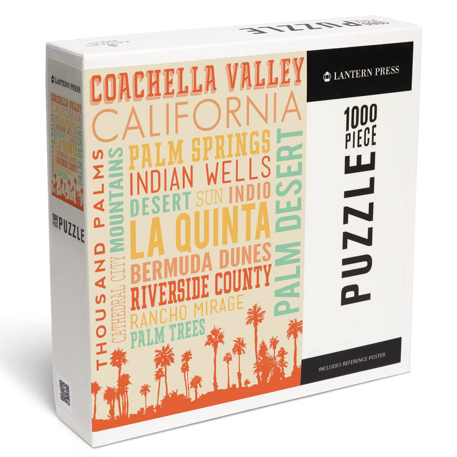 Coachella, California, Typography, Jigsaw Puzzle Puzzle Lantern Press 