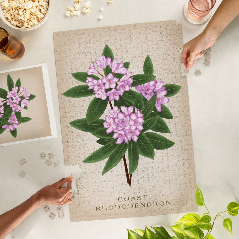 Coast Rhododendron, Vintage Flora, Jigsaw Puzzle - Lantern Press