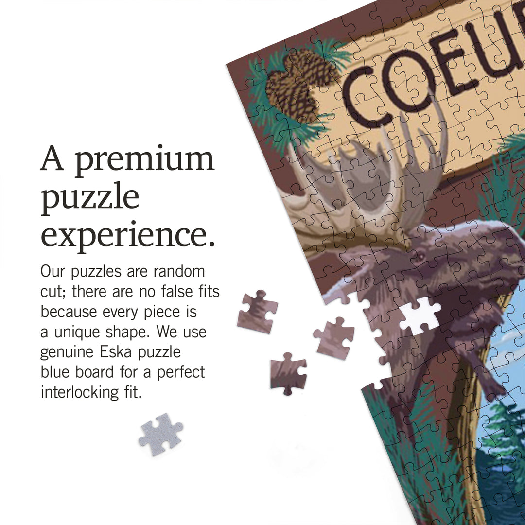 Coeur d'Alene, Idaho, Cabin on the Lake, Montage, Jigsaw Puzzle Puzzle Lantern Press 