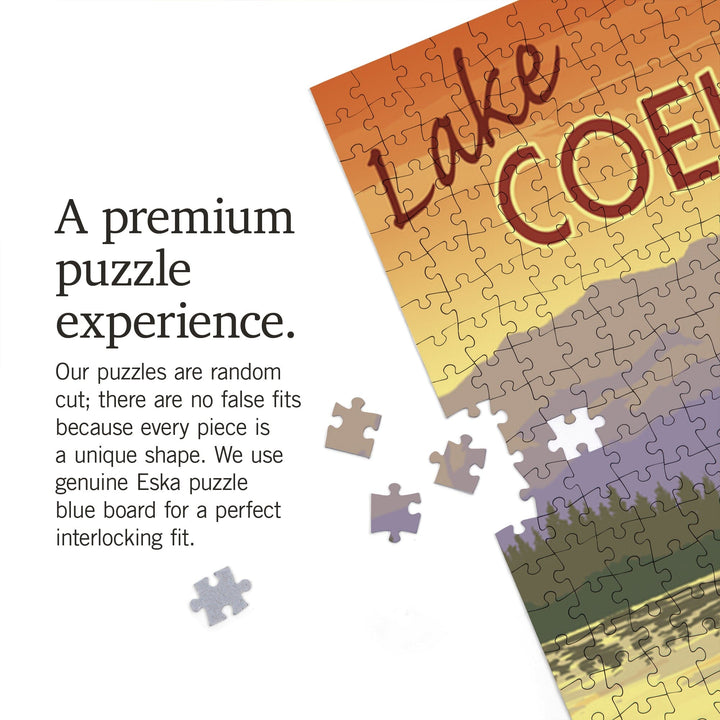 Coeur d'Alene, Idaho, Canoe Scene, Jigsaw Puzzle Puzzle Lantern Press 