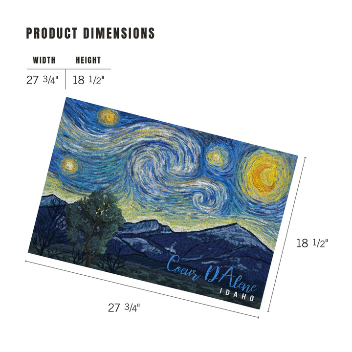 Coeur d'Alene, Idaho, Starry Night, Jigsaw Puzzle Puzzle Lantern Press 