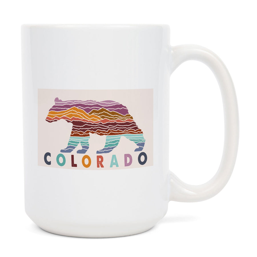 Colorado, Bear, Wander More Collection, Lantern Press Artwork, Ceramic Mug Mugs Lantern Press 