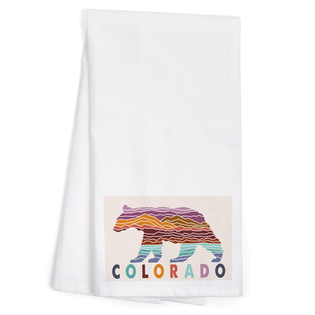 Colorado, Bear, Wander More Collection, Organic Cotton Kitchen Tea Towels Kitchen Lantern Press 