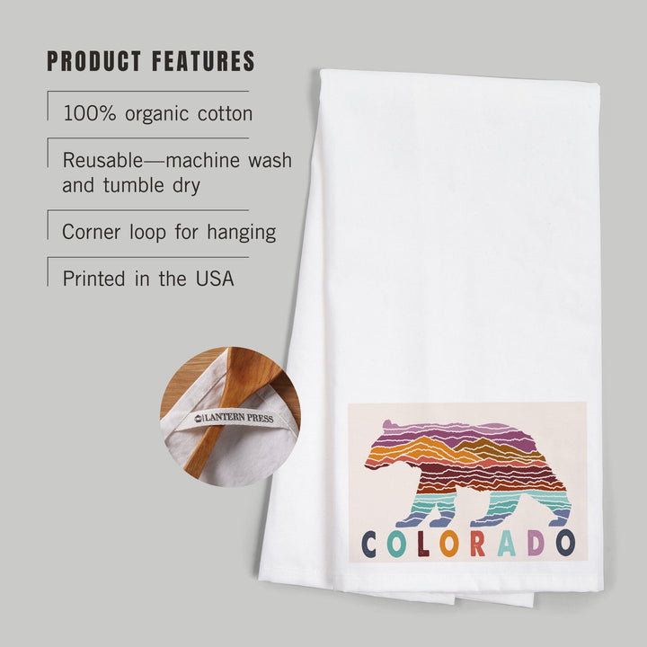 Colorado, Bear, Wander More Collection, Organic Cotton Kitchen Tea Towels Kitchen Lantern Press 