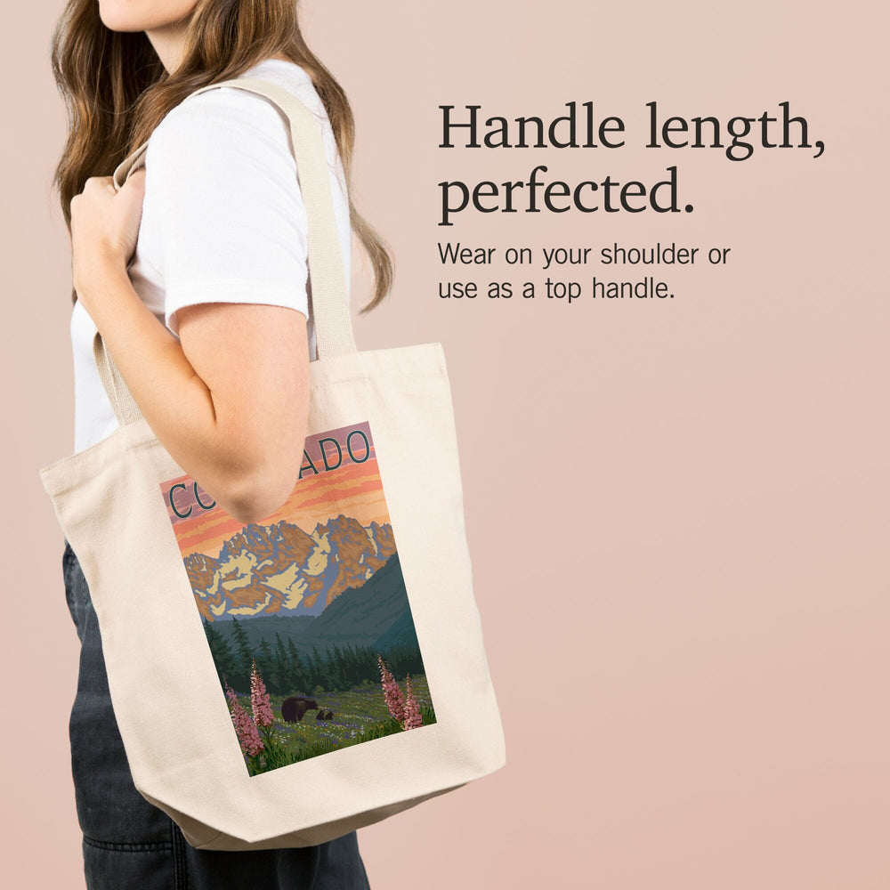 Colorado, Bears and Spring Flowers, Tote Bag Totes Lantern Press 
