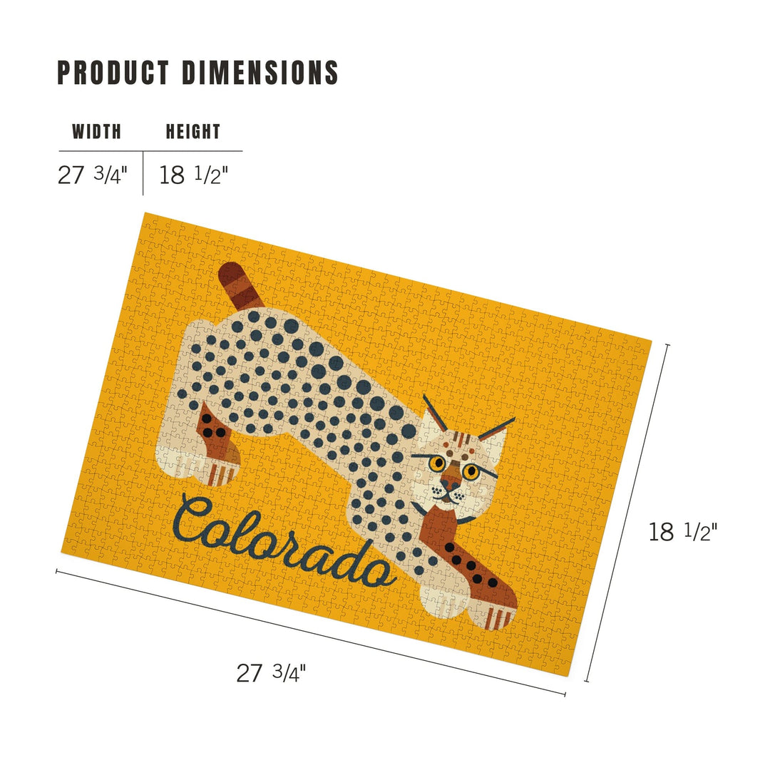 Colorado, Bobcat Geometric, Jigsaw Puzzle Puzzle Lantern Press 