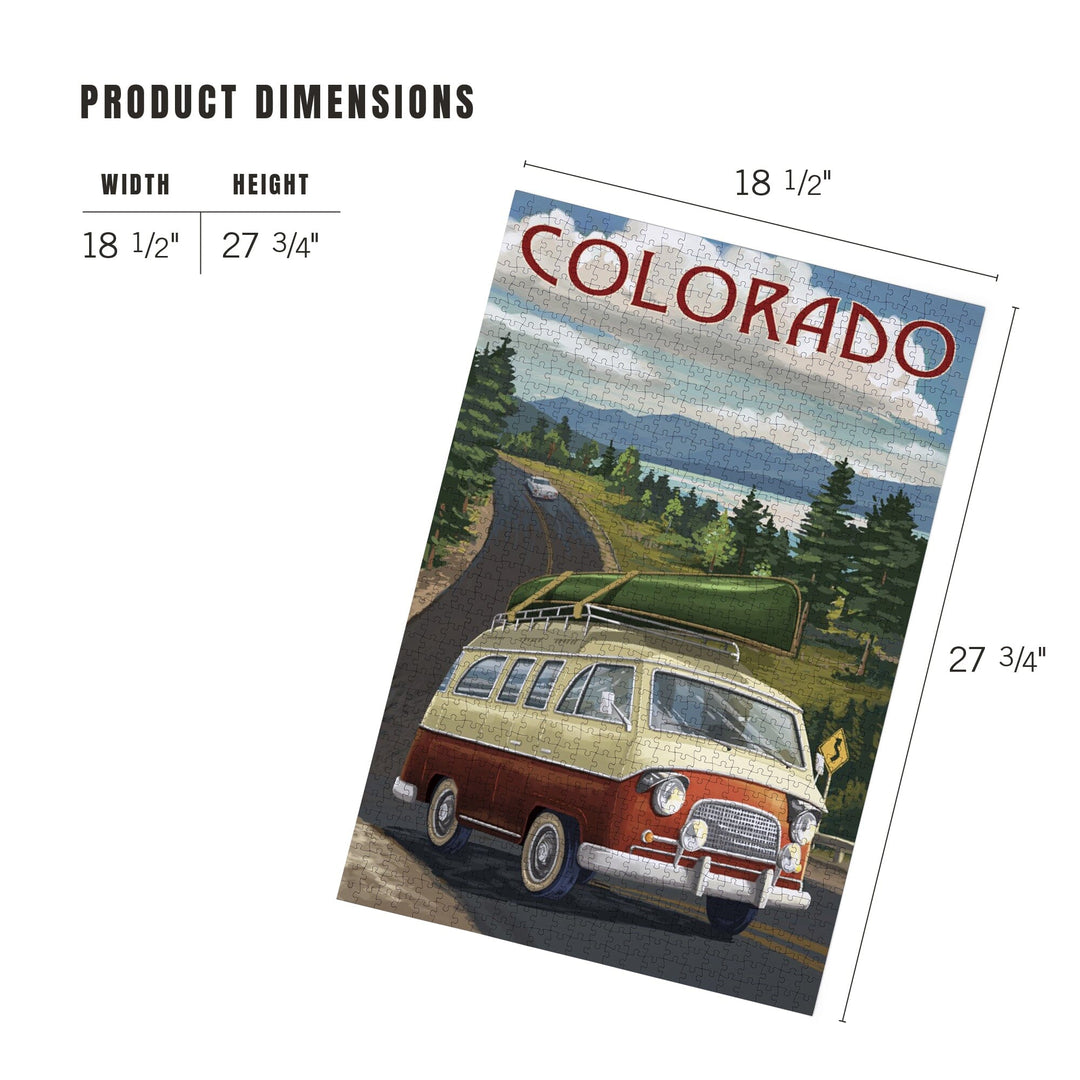 Colorado, Camper Van and Lake, Jigsaw Puzzle - Lantern Press