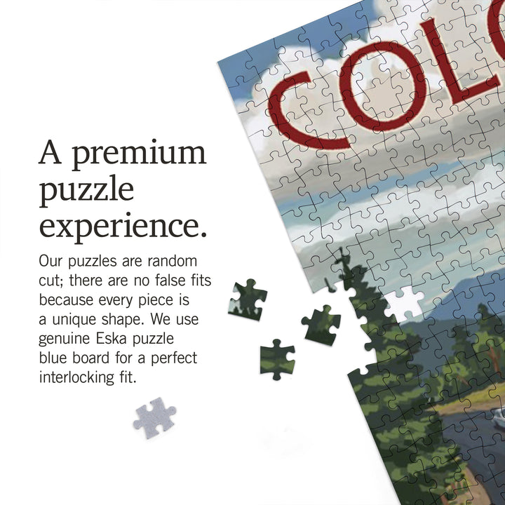 Colorado, Camper Van and Lake, Jigsaw Puzzle Puzzle Lantern Press 