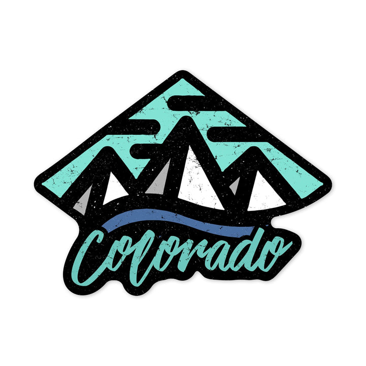 Colorado, Diamond Mountain, Contour, Lantern Press Artwork, Vinyl Sticker - Lantern Press