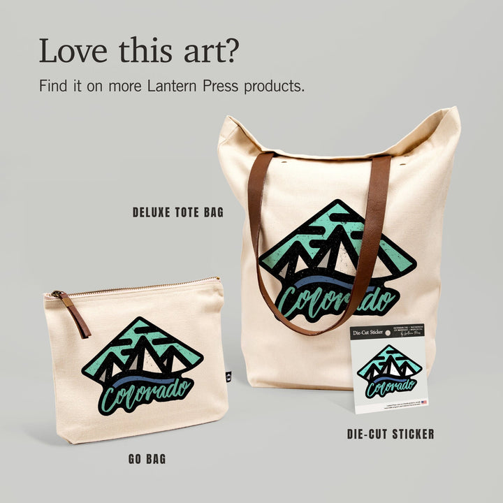 Colorado, Diamond Mountain, Contour, Lantern Press Artwork, Vinyl Sticker - Lantern Press