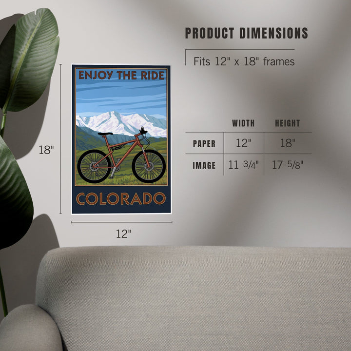 Colorado, Enjoy the Ride, Mountain Bike, Art & Giclee Prints Art Lantern Press 