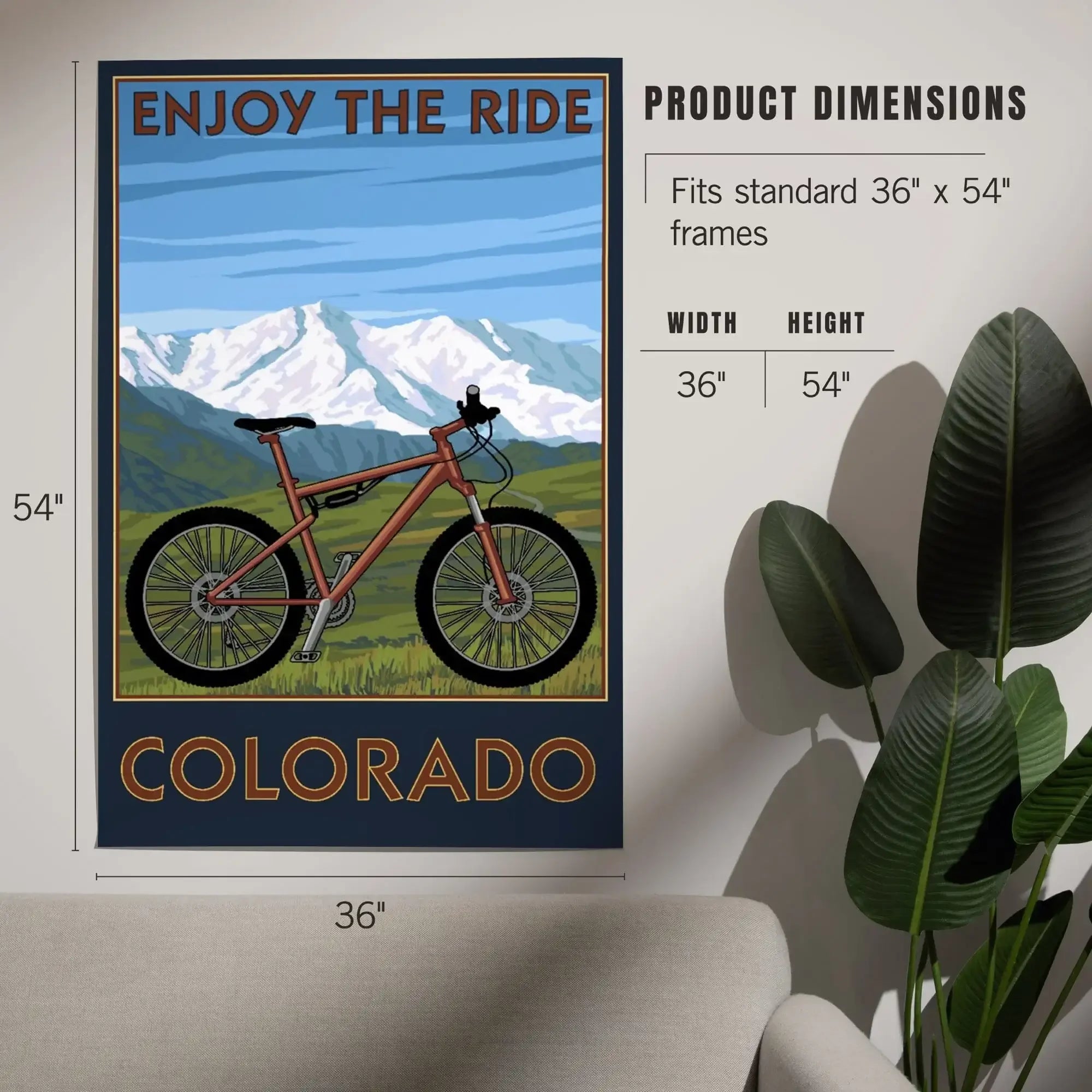 Colorado, Enjoy the Ride, Mountain Bike art prints, metal signs