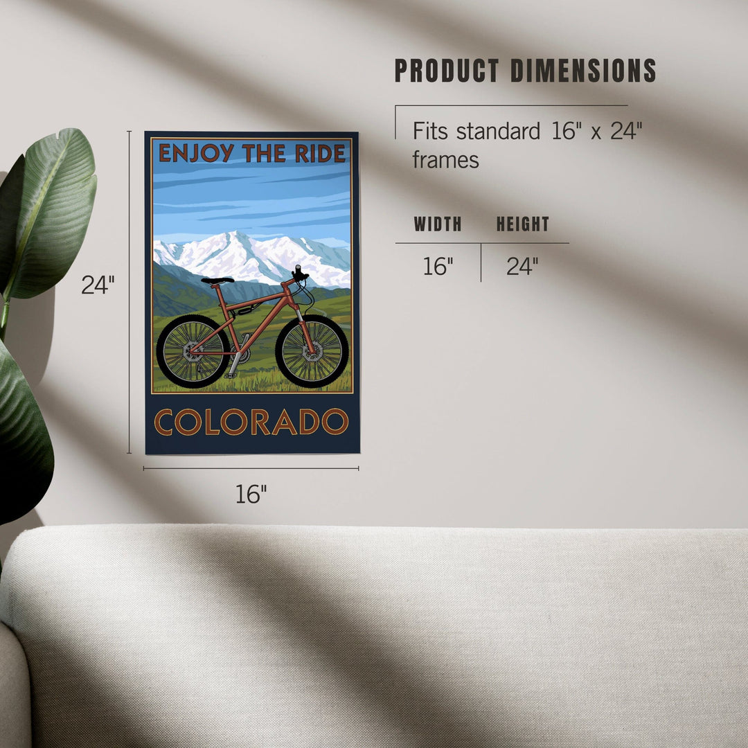 Colorado, Enjoy the Ride, Mountain Bike, Art & Giclee Prints Art Lantern Press 