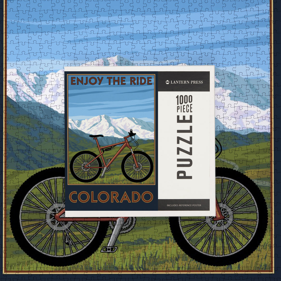 Colorado, Enjoy the Ride, Mountain Bike, Jigsaw Puzzle Puzzle Lantern Press 