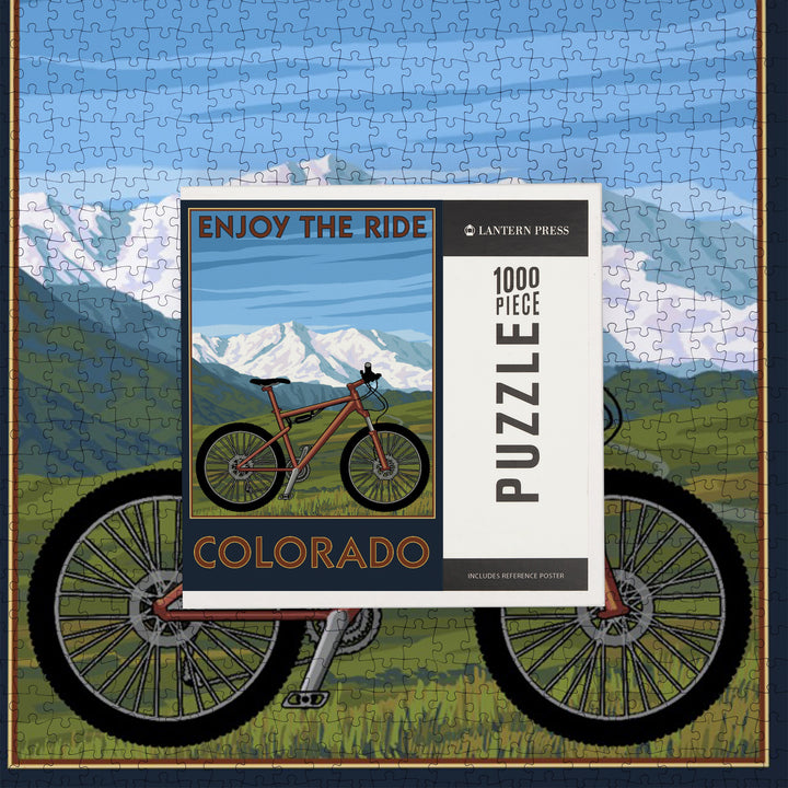 Colorado, Enjoy the Ride, Mountain Bike, Jigsaw Puzzle Puzzle Lantern Press 