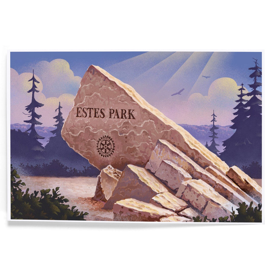 Colorado, Estes Park Sign, Lithograph, Art & Giclee Prints Art Lantern Press 