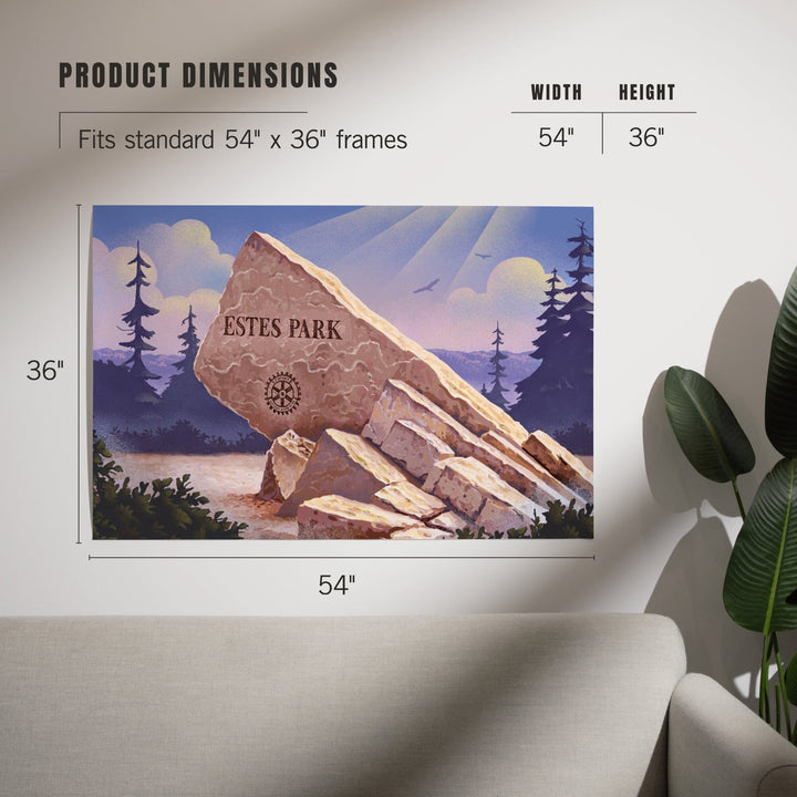 Colorado, Estes Park Sign, Lithograph, Art & Giclee Prints Art Lantern Press 