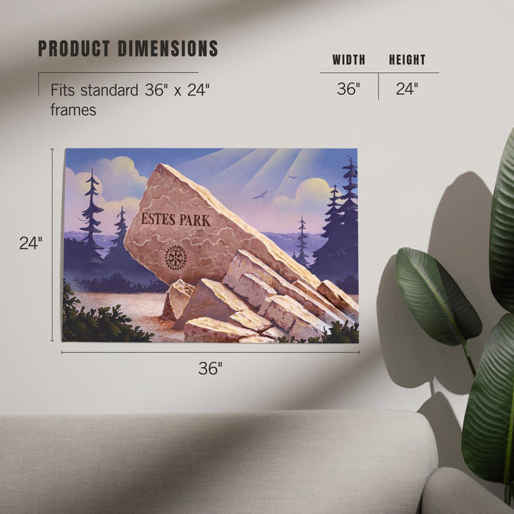 Colorado, Estes Park Sign, Lithograph, Art & Giclee Prints Art Lantern Press 