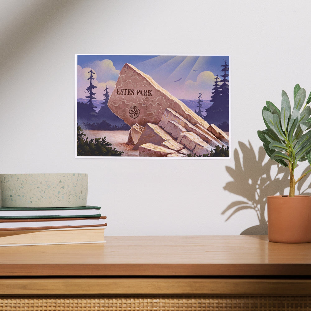 Colorado, Estes Park Sign, Lithograph, Art & Giclee Prints Art Lantern Press 