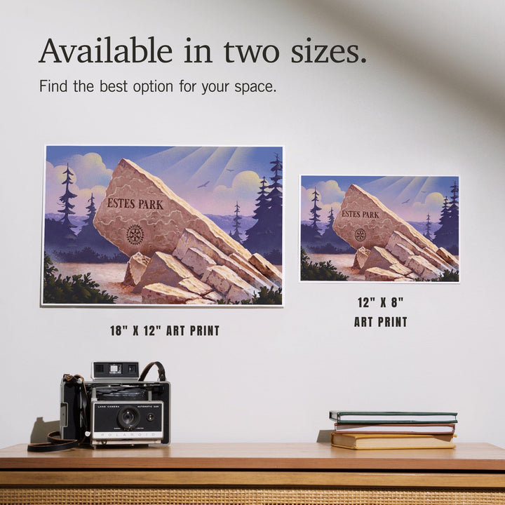 Colorado, Estes Park Sign, Lithograph, Art & Giclee Prints Art Lantern Press 
