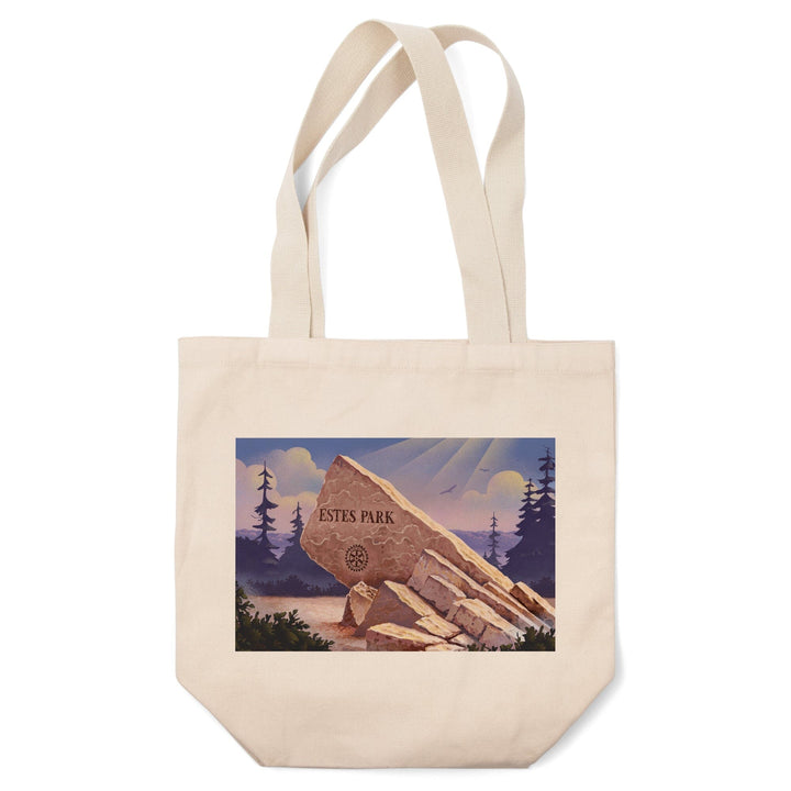 Colorado, Estes Park Sign, Lithograph, Tote Bag Totes Lantern Press 