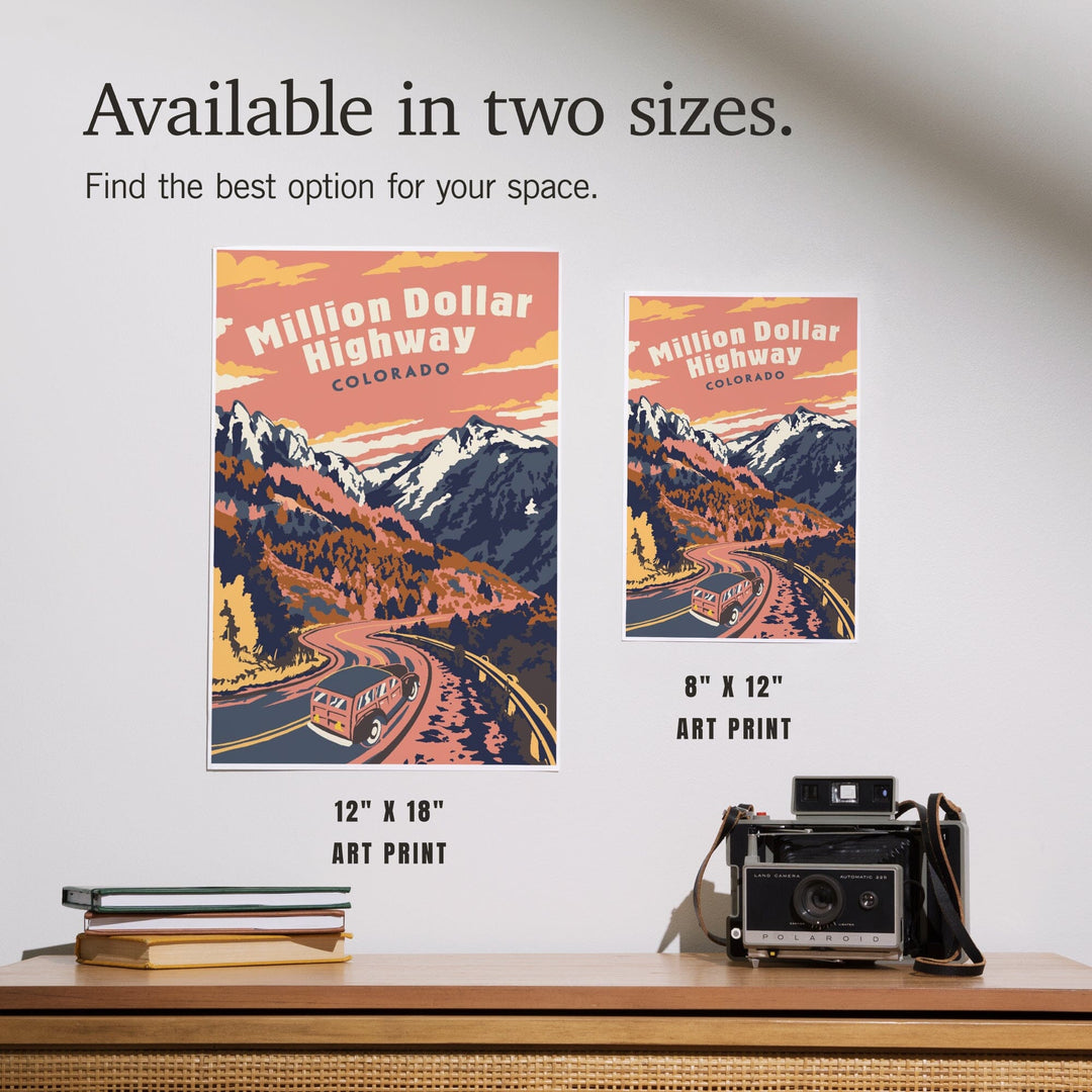 Colorado, Explorer Series, Million Dollar Highway, Art & Giclee Prints Art Lantern Press 
