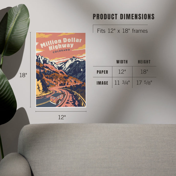 Colorado, Explorer Series, Million Dollar Highway, Art & Giclee Prints Art Lantern Press 