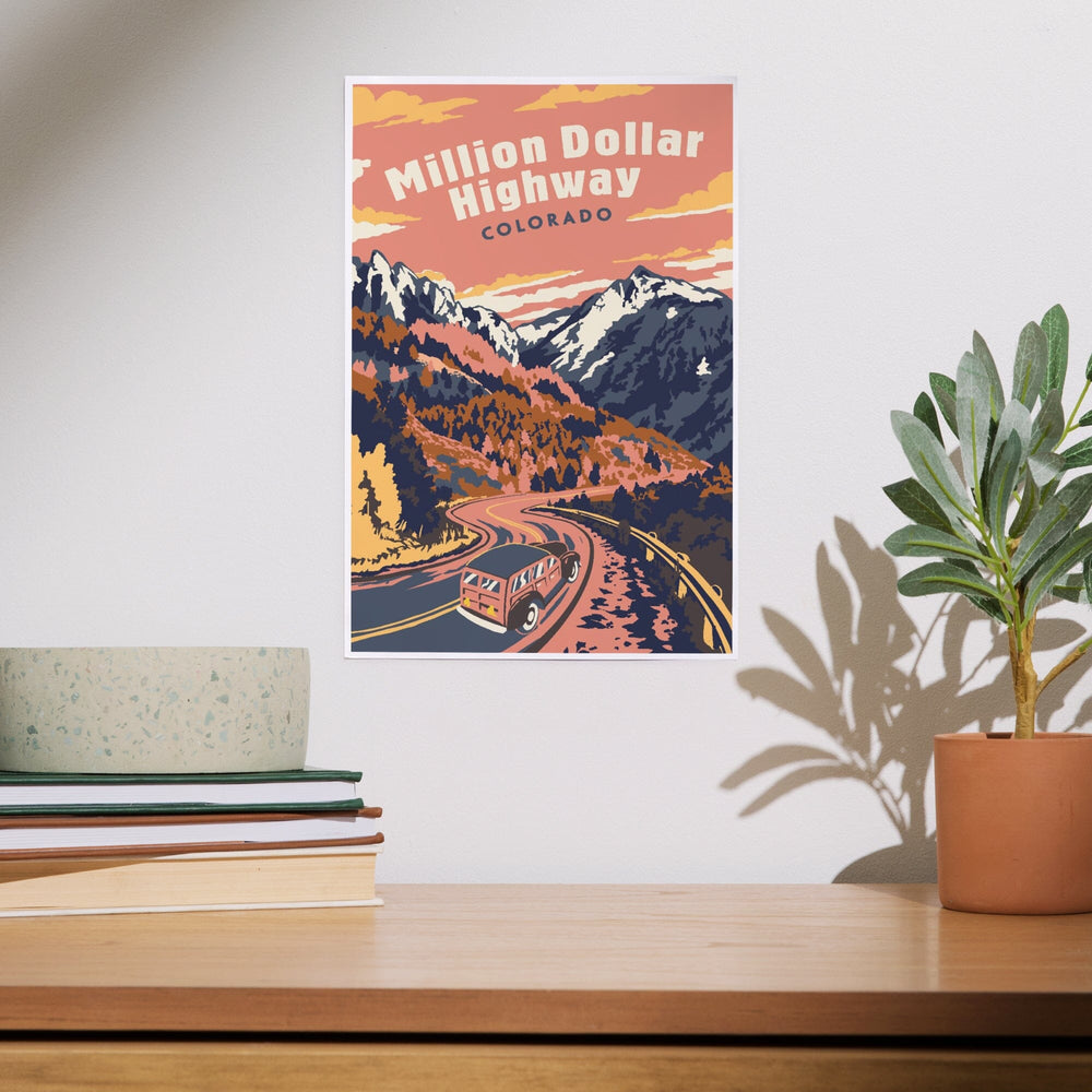 Colorado, Explorer Series, Million Dollar Highway, Art & Giclee Prints Art Lantern Press 