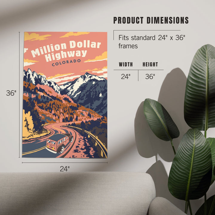 Colorado, Explorer Series, Million Dollar Highway, Art & Giclee Prints Art Lantern Press 
