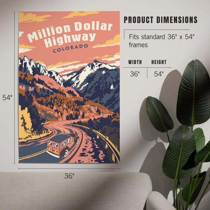 Colorado, Explorer Series, Million Dollar Highway, Art & Giclee Prints Art Lantern Press 