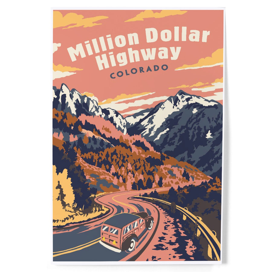 Colorado, Explorer Series, Million Dollar Highway, Art & Giclee Prints Art Lantern Press 