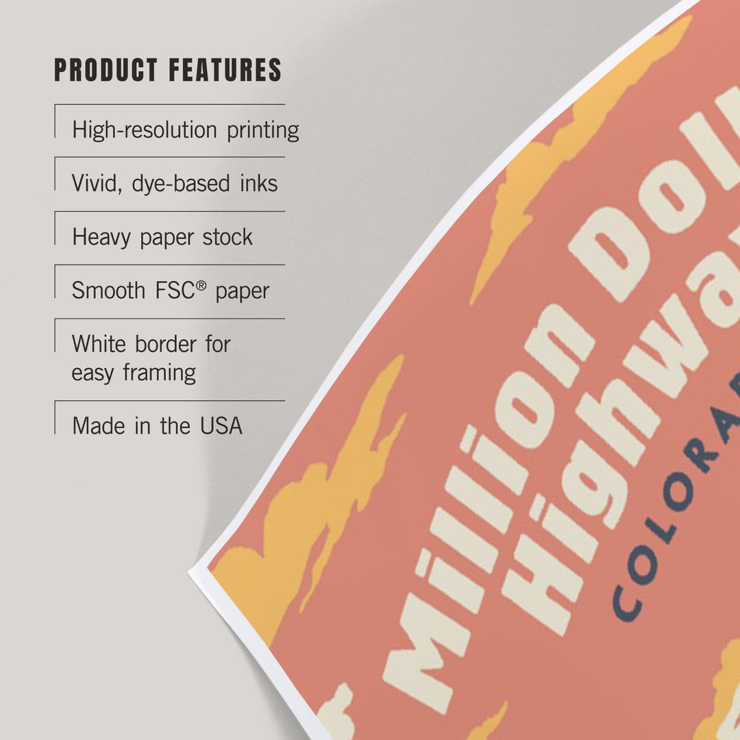 Colorado, Explorer Series, Million Dollar Highway, Art & Giclee Prints Art Lantern Press 