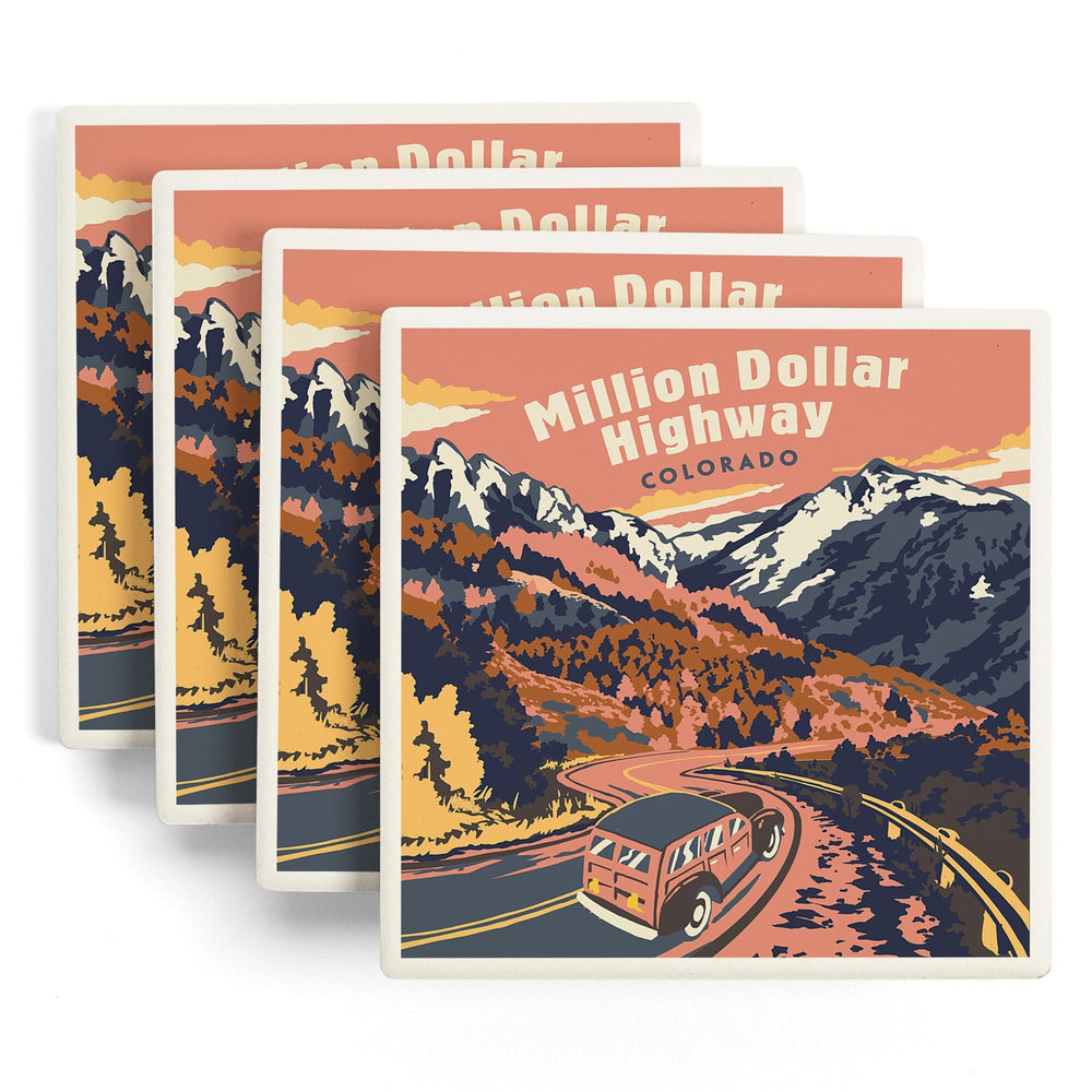 Colorado, Explorer Series, Million Dollar Highway, Coasters Coasters Lantern Press 
