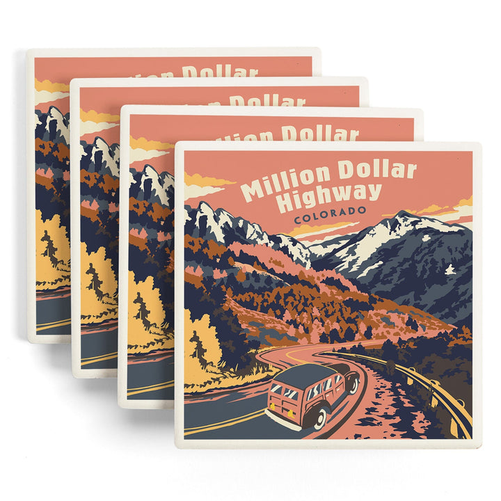 Colorado, Explorer Series, Million Dollar Highway, Coasters Coasters Lantern Press 