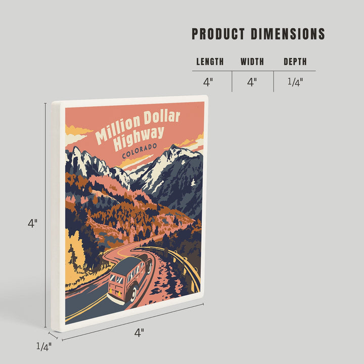 Colorado, Explorer Series, Million Dollar Highway, Coasters Coasters Lantern Press 