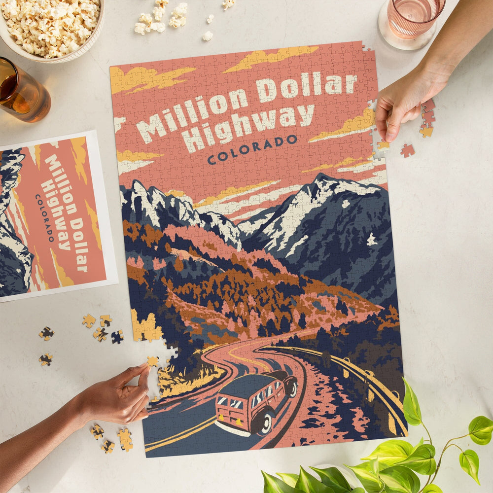 Colorado, Explorer Series, Million Dollar Highway, Jigsaw Puzzle Puzzle Lantern Press 
