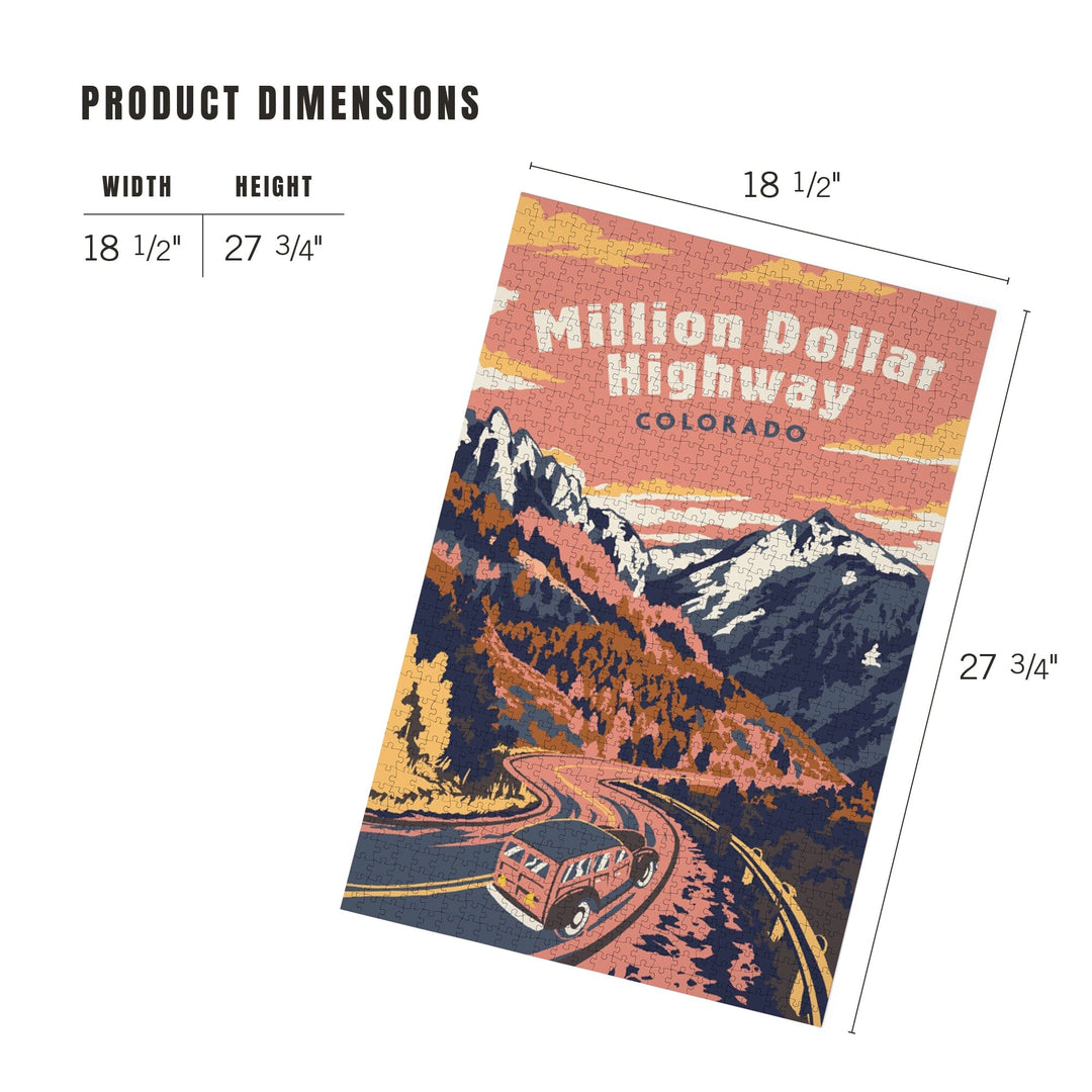 Colorado, Explorer Series, Million Dollar Highway, Jigsaw Puzzle Puzzle Lantern Press 
