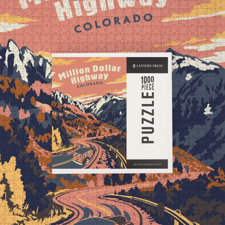 Colorado, Explorer Series, Million Dollar Highway, Jigsaw Puzzle Puzzle Lantern Press 