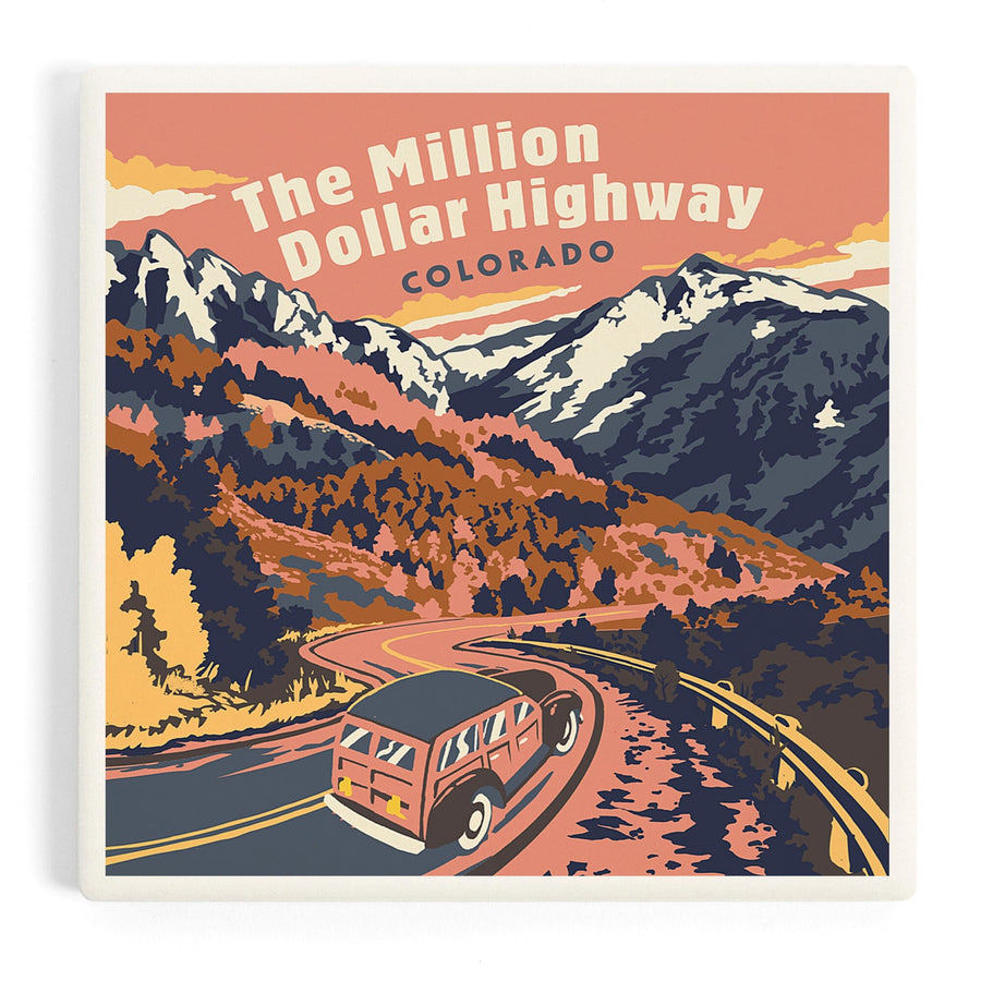 Colorado, Explorer Series, One Million Dollar Highway, Coasters Coasters Lantern Press 