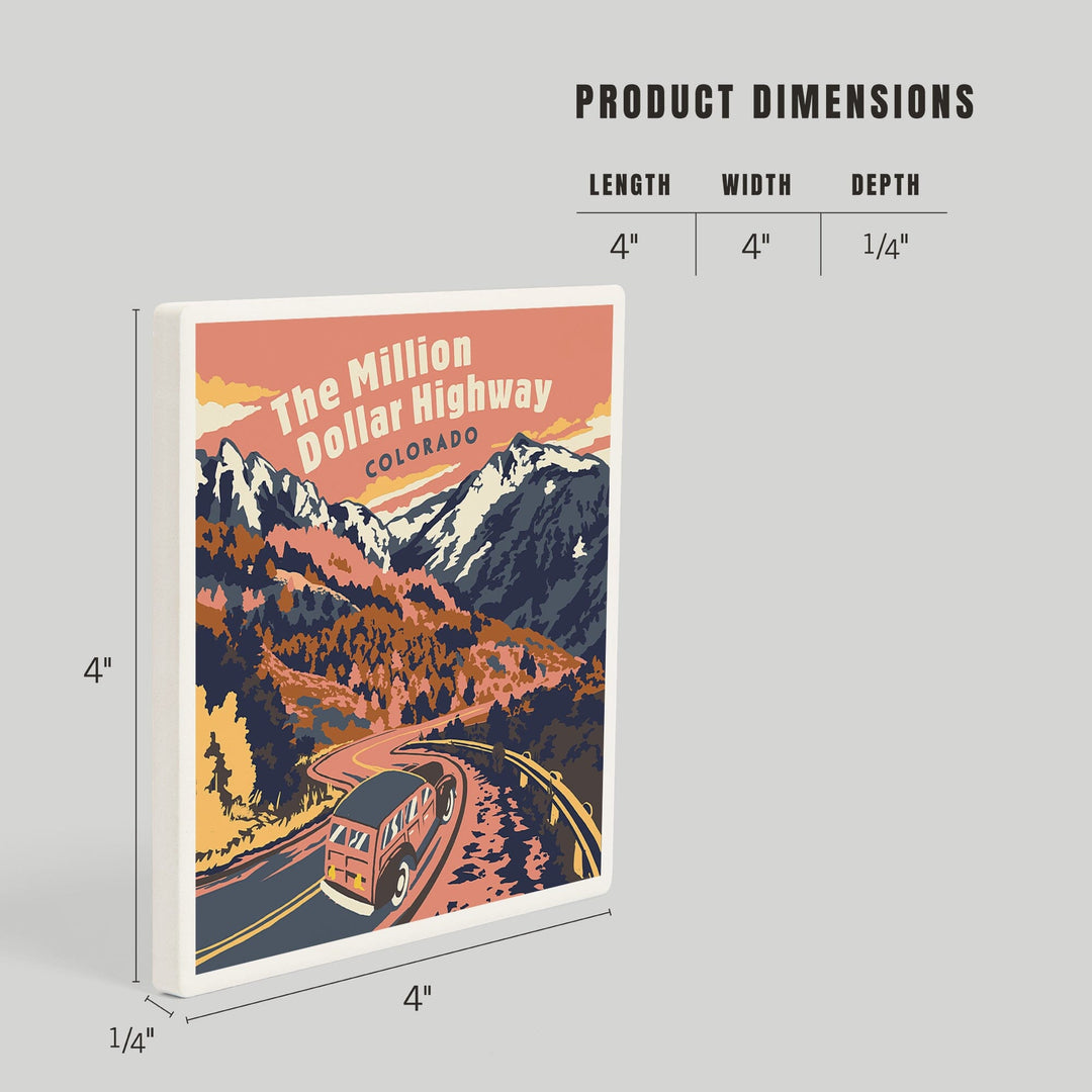 Colorado, Explorer Series, One Million Dollar Highway, Coasters Coasters Lantern Press 