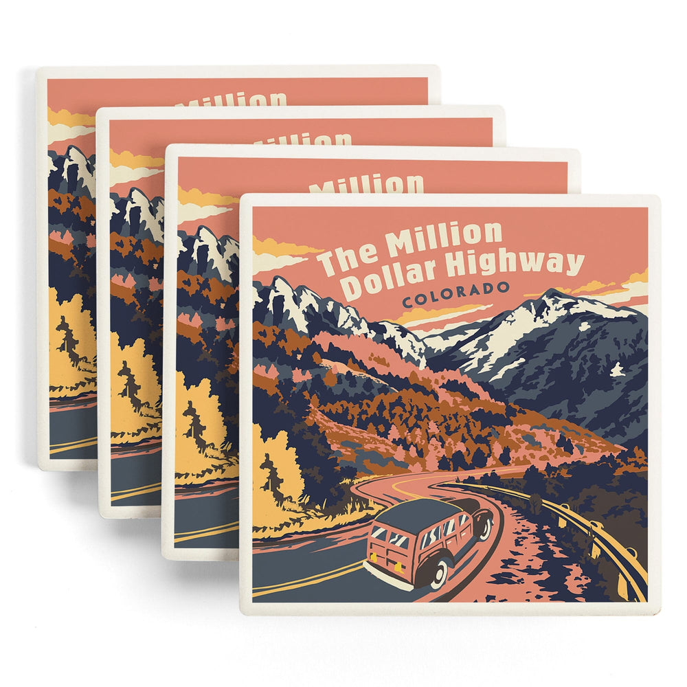 Colorado, Explorer Series, One Million Dollar Highway, Coasters Coasters Lantern Press 