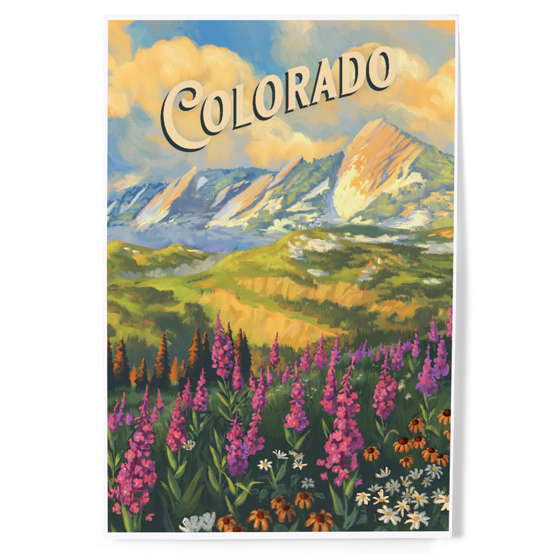 Colorado, Flatirons, Oil Painting, Art & Giclee Prints Art Lantern Press 