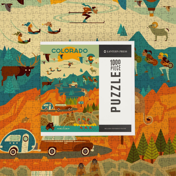 Colorado, Geometric, Jigsaw Puzzle Puzzle Lantern Press 