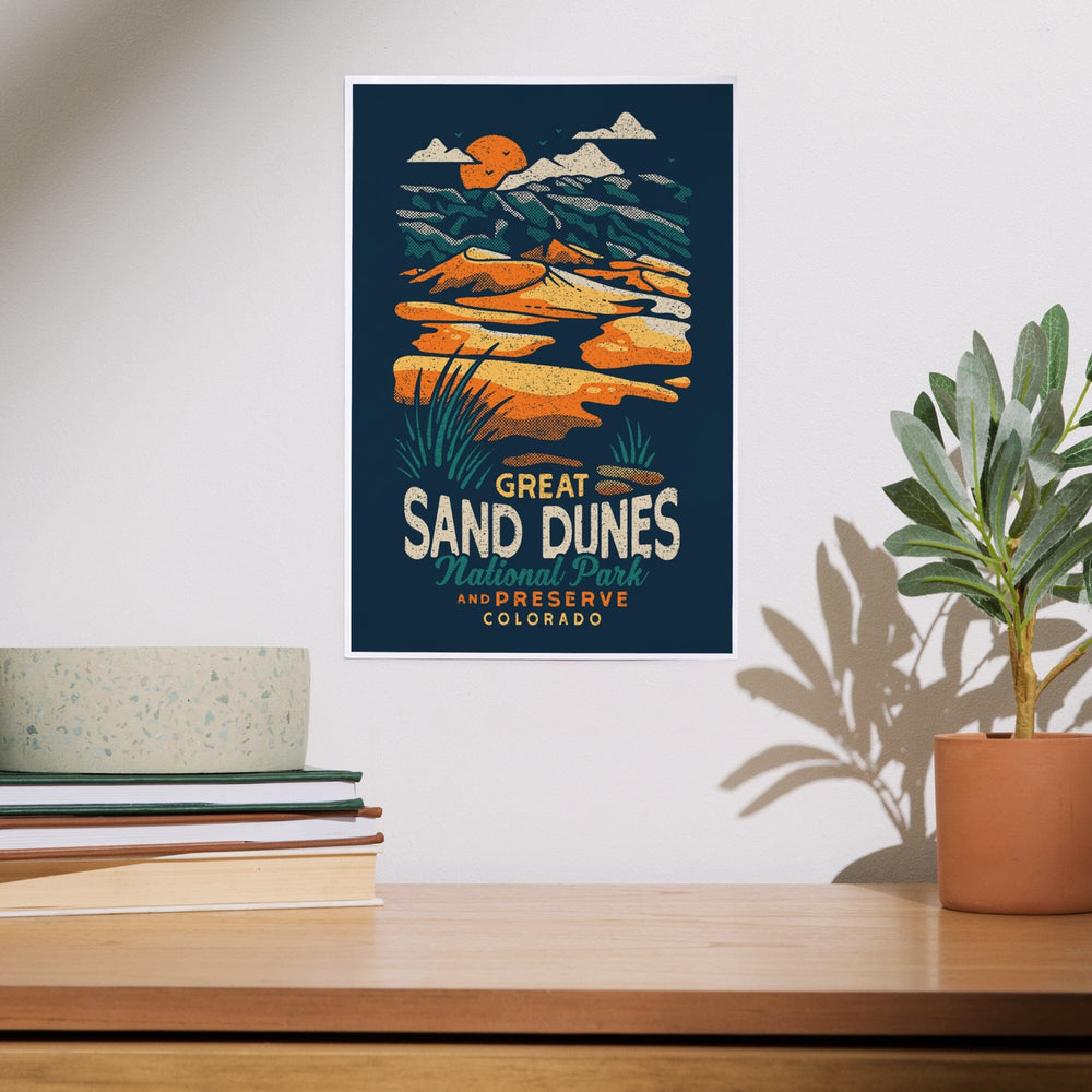 Colorado, Great Sand Dunes National Park and Preserve, Distressed, Art & Giclee Prints Art Lantern Press 