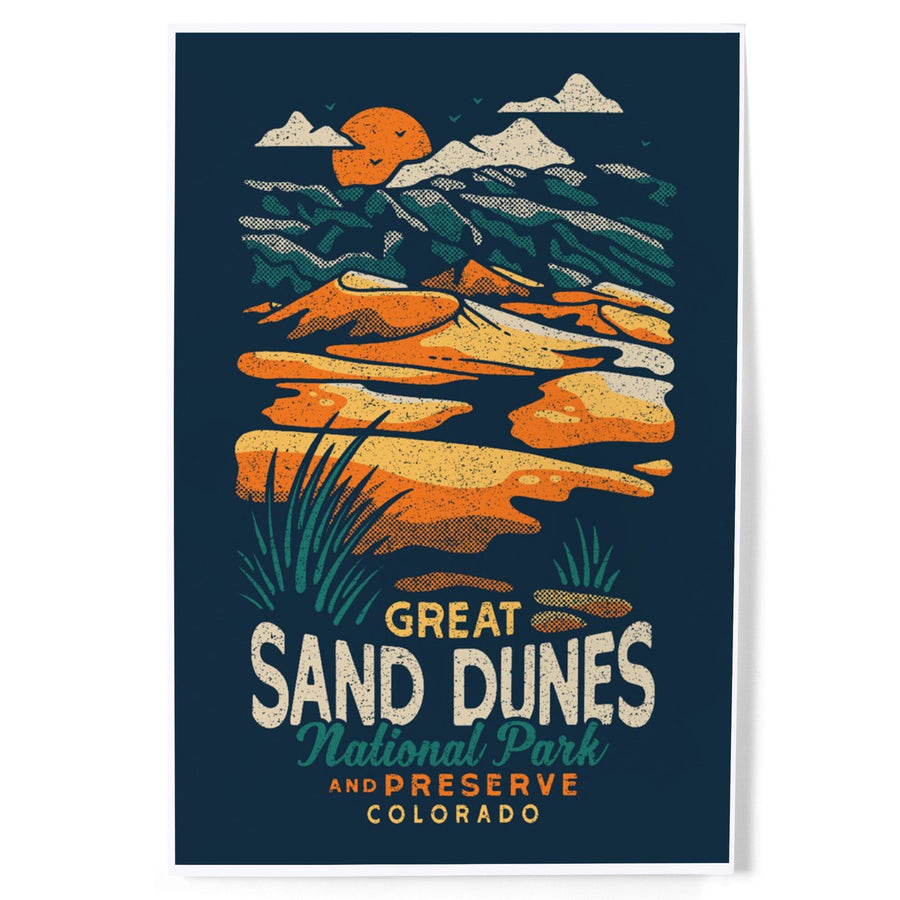 Colorado, Great Sand Dunes National Park and Preserve, Distressed, Art & Giclee Prints Art Lantern Press 