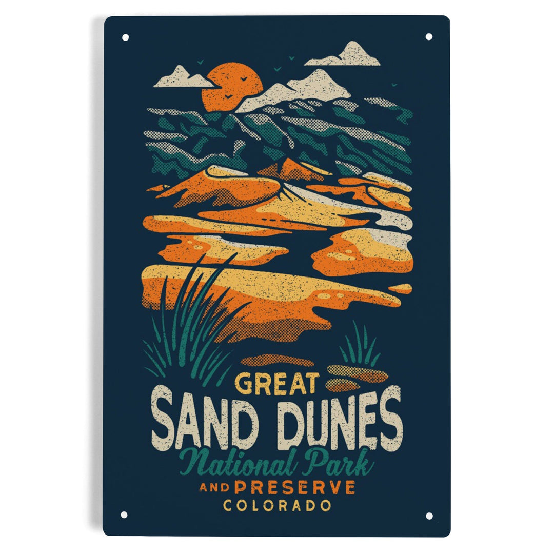 Colorado, Great Sand Dunes National Park and Preserve, Distressed, Metal Signs Metal Lantern Press 