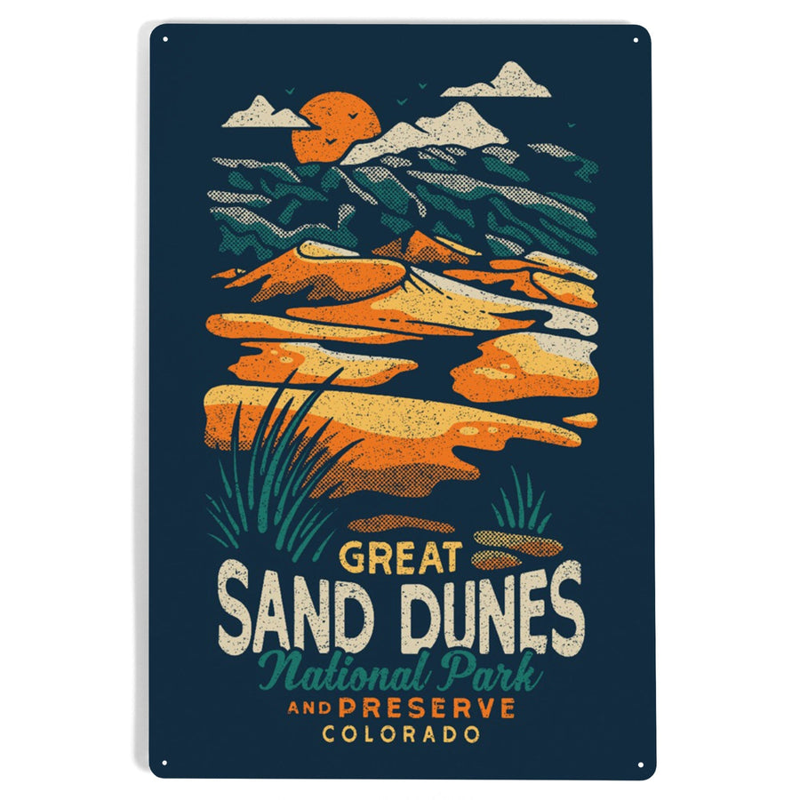 Colorado, Great Sand Dunes National Park and Preserve, Distressed, Metal Signs Metal Lantern Press 
