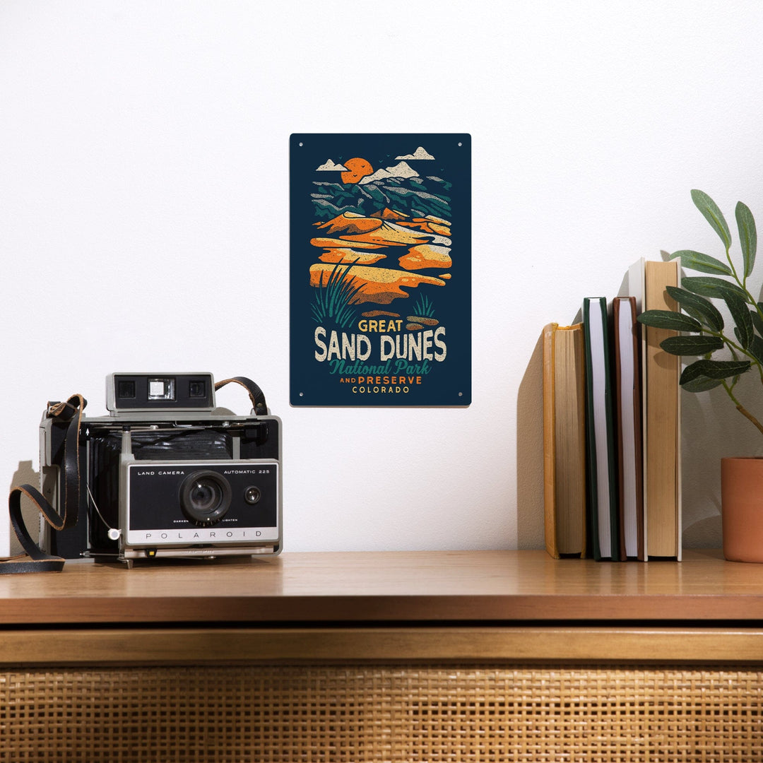 Colorado, Great Sand Dunes National Park and Preserve, Distressed, Metal Signs Metal Lantern Press 
