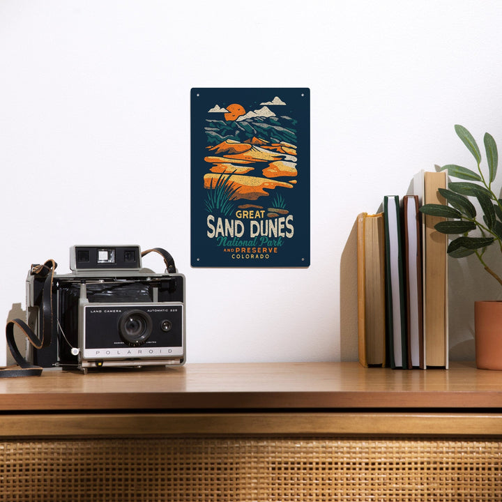 Colorado, Great Sand Dunes National Park and Preserve, Distressed, Metal Signs Metal Lantern Press 